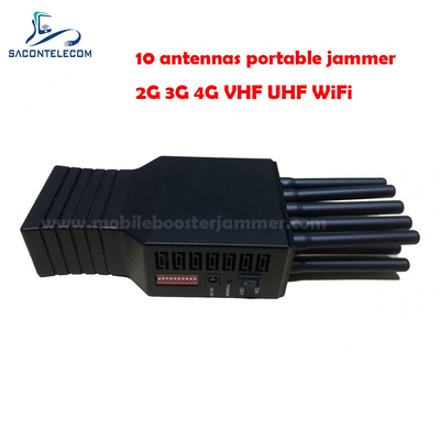 10w Cell Phone Signal Blocker 10 Antennas 20m Radius VHF UHF GPS