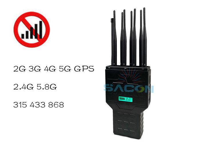 Handheld 2G 3G 4G GPS 16w 30m Mobile Phone Signal Blocker