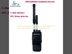 2Km Fpv Handheld Drone Detector 300-6200mhz 2 Antennas Portable Anti Drone Signal Detector