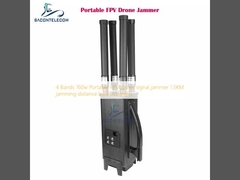 4 Bands 160w Portable FPV drone signal jammer 1.5KM jamming distance built-in battery