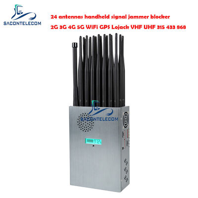 24 Antennas 24W Output Power 20m Radius Portable Signal Jammer Handheld Jammer for All Signals