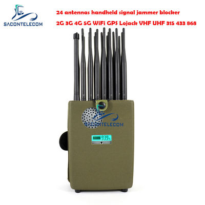 Europe Type 24 Channels WiFi Signal Jammer with 150 Minutes Battery Life and 30m Shielding Radius