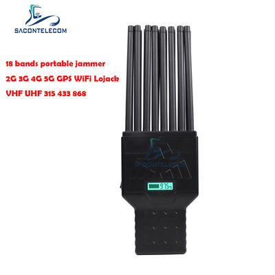 ABS 18W Portable 5G Mobile Phone Signal Jammer with Full Bands Coverage and 20m Range