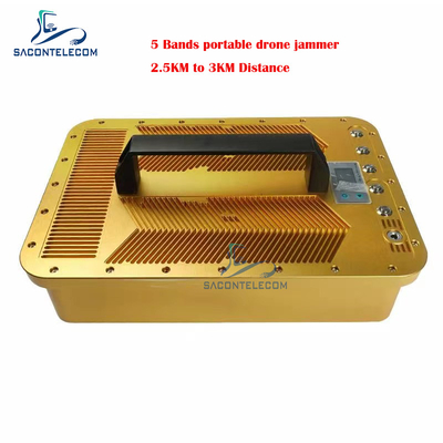 3KM 5 Bands Portable Drone Jammer Blocker 900mhz 2.4G GPS1.5G 5.2G 5.8G
