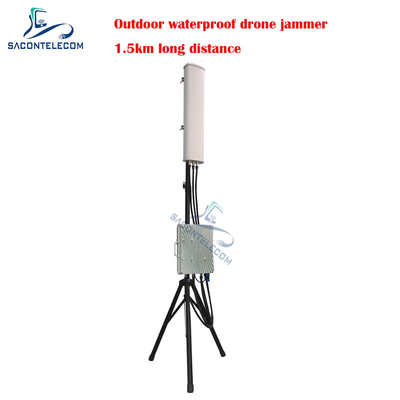 70w Powerful Drone Signal Jammer Outdoor Fixed Waterproof 1.5km Distance