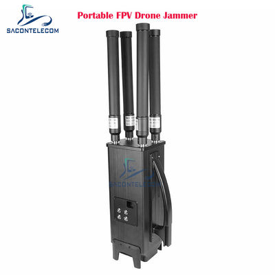 160W 4 Bands Portable Drone Signal Jammer with 1.5KM Jamming Distance and Built-in Battery