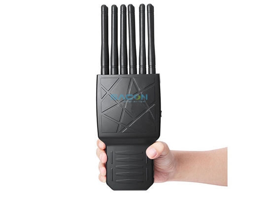12 Bands Handheld Signal Jammer with Built-In Battery and 5-20M Range for Mobile Phone Blocking