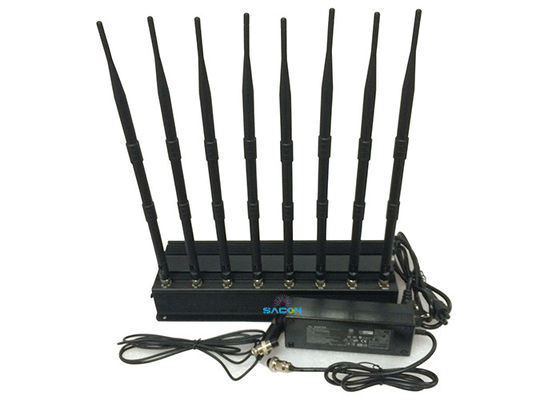 20W High Power Cell Phone Signal Jammer with 8 Antennas for 50m Jamming Range