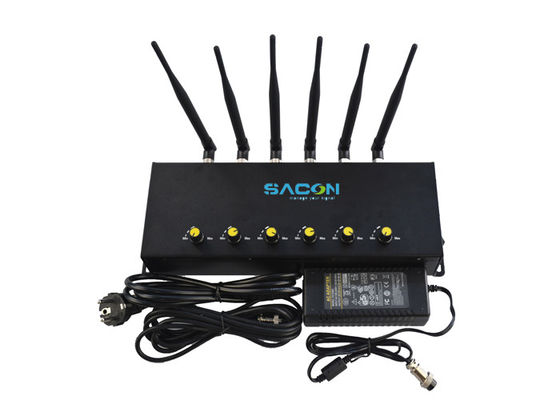 6 Channels 15W Adjustable Cell Phone Signal Jammer for 2G 3G 4G Blocking