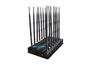 3G 4G 14 Bands Cell Phone Jammer Device VHF UHF With High Gain Antennas