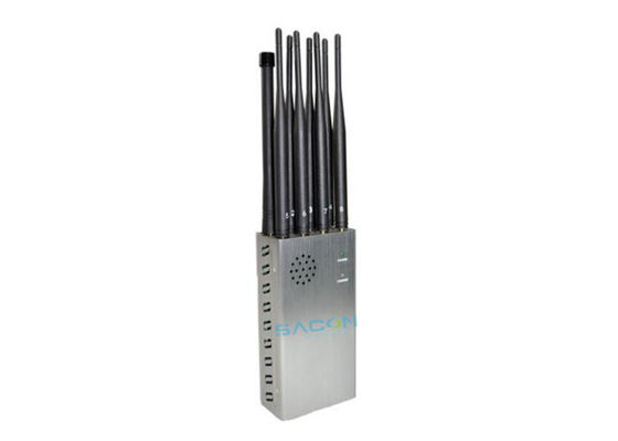 Portable 8 Channels 3G 4G Signal Jammer with 4W Output Power and 20m Jamming Range