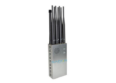 Portable 8CH 3G 4G Signal Jammer , Cell Signal Blocker Jammer DC12V