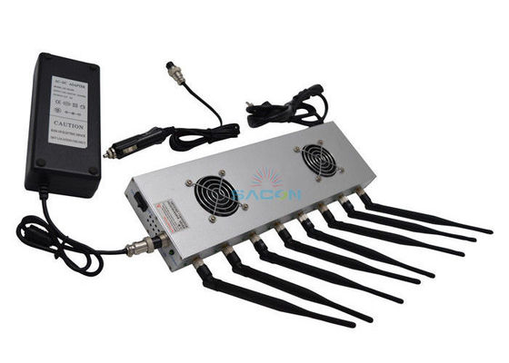 16W High Power Signal Jammer with 8 Antennas and 2 Cooling Fans for Mobile Phone Blocking