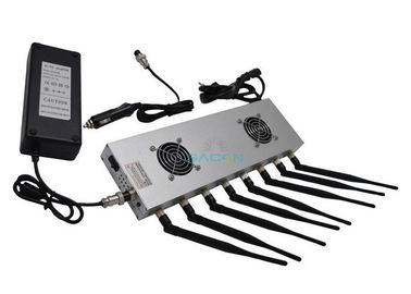8 Antennas 16w High Power Mobile Phone Jammer 2 Cooling Fans For Churches