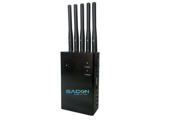 2.5W Output Power 5 Antenna Design Cell Phone Signal Jammer with Fan Cooling System for Office and Secret Places