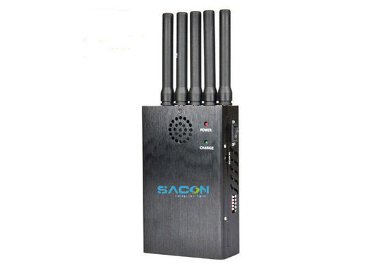 Portable Signal Jammer with 5 Antennas, 2.5W Output Power, and Built-in Lithium Battery for Effective Signal Blocking