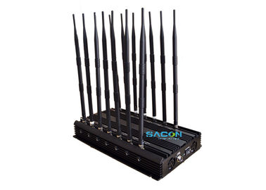 14 Channels Powerful Cell Phone GPS Jammer 35w Block 2G 3G 4G WiFi VHF UHF
