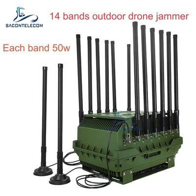 14 Channels 700W High Power Anti Drone Jammer with 2KM Jamming Range for Outdoor Security