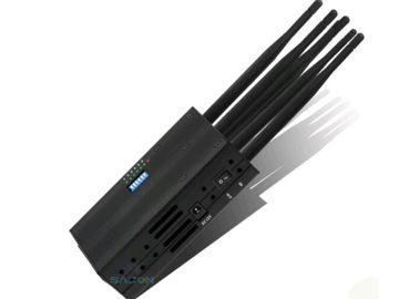 6 Antennas Portable Mobile Phone Signal Jammer Lithium Battery With AC Adapter