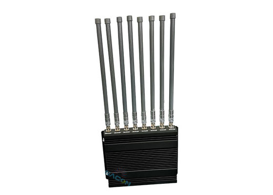 160W High Power 8 Channels Mobile Phone Signal Jammer with 80m Jamming Range for 2G 3G 4G WiFi GPS Signals