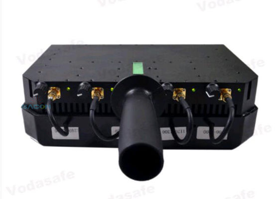 Handheld UAV Signal Jammer with 250m Jamming Range 24W Output Power and 4 Frequency Bands