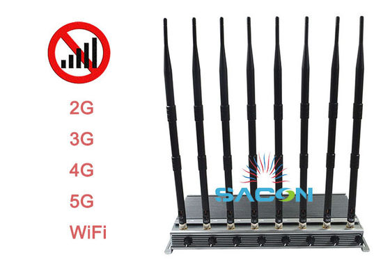 40W Output Power 5G Signal Jammer with 80m Jamming Radius and 3 Cooling Fans