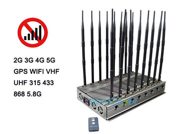 100w Powerful 5G Signal Jammer Blocker WiFi 2.4G 5.2G 5.8G 2G 3G 4G Range 80m