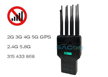Handheld 2G 3G 4G GPS 16w 30m Mobile Phone Signal Blocker High Power Portable Jammer