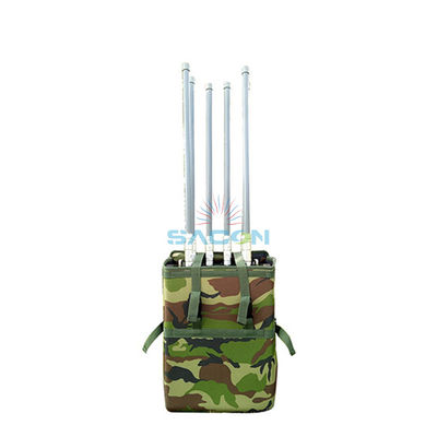 6 Antennas 75W 100m Range Manpack Phone Signal Jammer with Built-in Battery