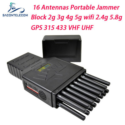 Portable 12W WiFi 2.4G 5.8G GPS Signal Jammer Blocker