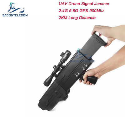 5000mAh Battery 2KM Range 4 Bands Drone Signal Jammer UAV Jammer for GPS WIFI 2.4G 5.8G