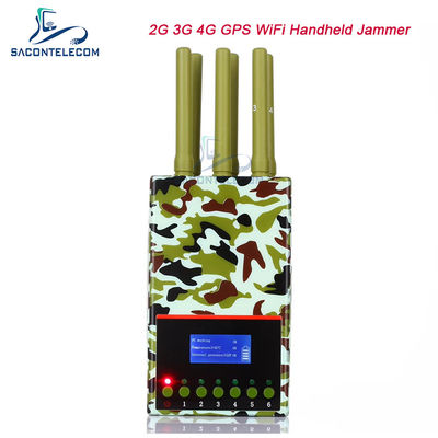 6 Antennas GPS Lojack Mobile Phone Jammer 20m Camouflage