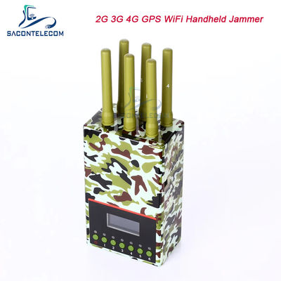 6 Channels 20m Radius Portable Signal Jammer with 4000mAH Battery for 2G 3G 4G GPS WiFi Blocking