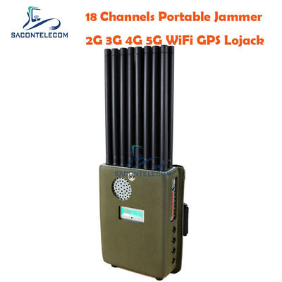 DC12V 16w Cell Phone Signal Jammer 4G 5G VHF UHF Handheld Signal Blocker