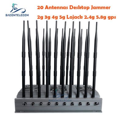 155W High Power Mobile Phone Signal Jammer with 20 Antennas and 60 Meters Range