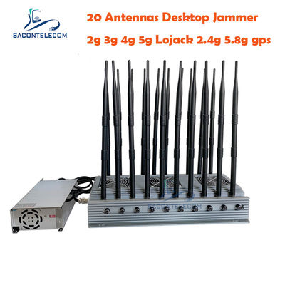 20 Bands 60m Radius 155W High Power Mobile Phone Signal Jammer for GSM CDMA DCS PCS 3G 4G 5G