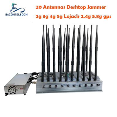 60m Mobile Phone Signal Jammer GSM CDMA DCS PCS 20 Bands 3 Cooling Fans