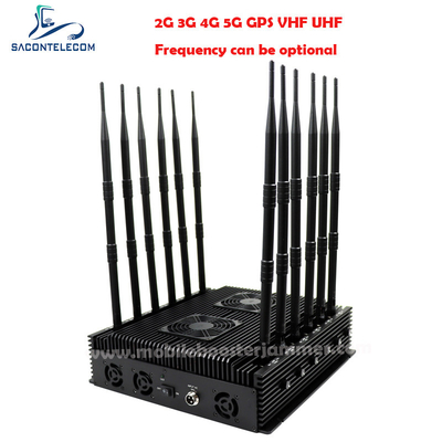 Indoor 2.4G 5.8G Bluetooth WiFi Signal Jammer 12 Antennas 80w DCS PCS