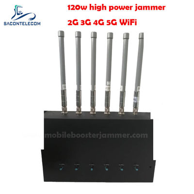180W 6 Channels Desktop Signal Jammer with 20-150m Jamming Radius for 2G 3G 4G 5G GSM CDMA Blocking