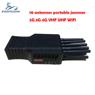 10W Power 10 Antennas 20m Radius Portable Signal Jammer Handheld GPS WiFi Blocker