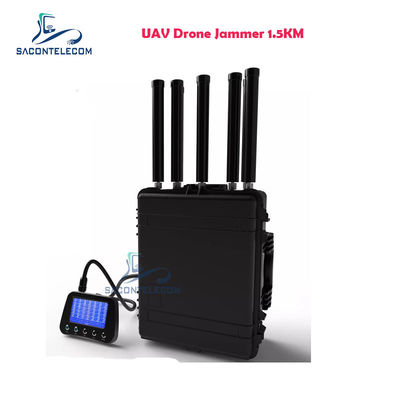 IP55 Waterproof UAV Drone Jammer with 1.5km Jamming Radius and Built-in Battery