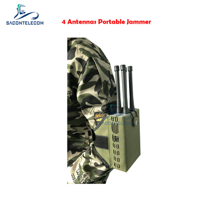 Portable Car Remote Signal Jammer 4 Bands 30w Powerful 500m Distance