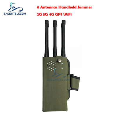 6 Bands Cell Phone GPS Jammer Blocker 30m Radius Pocket Bluetooth Signal Jammer