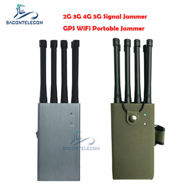 8W 8 Antennas Portable Signal Jammer with 30m Radius for GPS WiFi 2G 3G 4G 5G Blocking