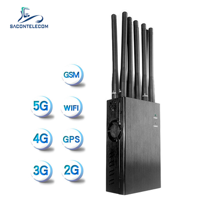 WiFi GPS Lojack 2G 3G 4G 5G Signal Jammer Blocker 10 Channels 10w Power 20m Radius