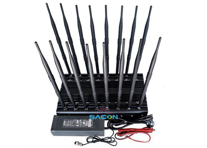 16 Channels 38w Wifi Signal Jammer 2.4G 5.8G For Meeting Rooms / Museums