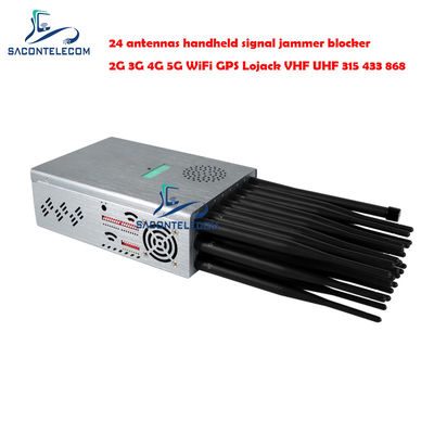 24 Antennas 24W Output Power 20m Radius Portable Signal Jammer Handheld Jammer for All Signals
