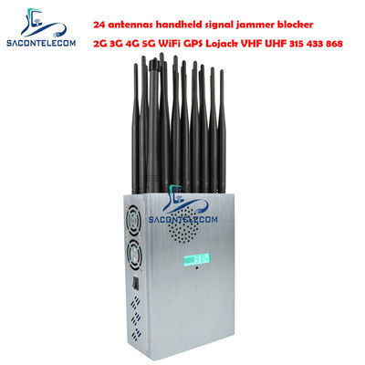 Europe Type 24 Channels WiFi Signal Jammer with 150 Minutes Battery Life and 30m Shielding Radius