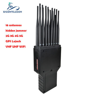 16 Bands Handheld Jammer with 20m Range and 2 Hours Battery Life for Mobile Phone Signal Blocking