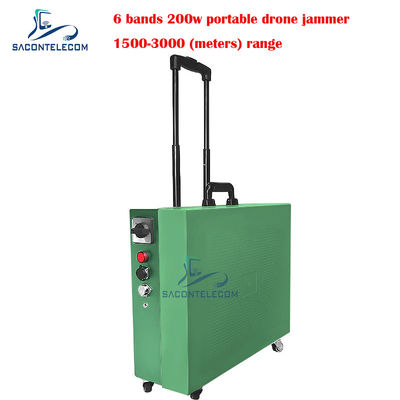 200W High Power 3km Distance Drone Signal Jammer with 6 Channels for UAV Anti-Drone Defense